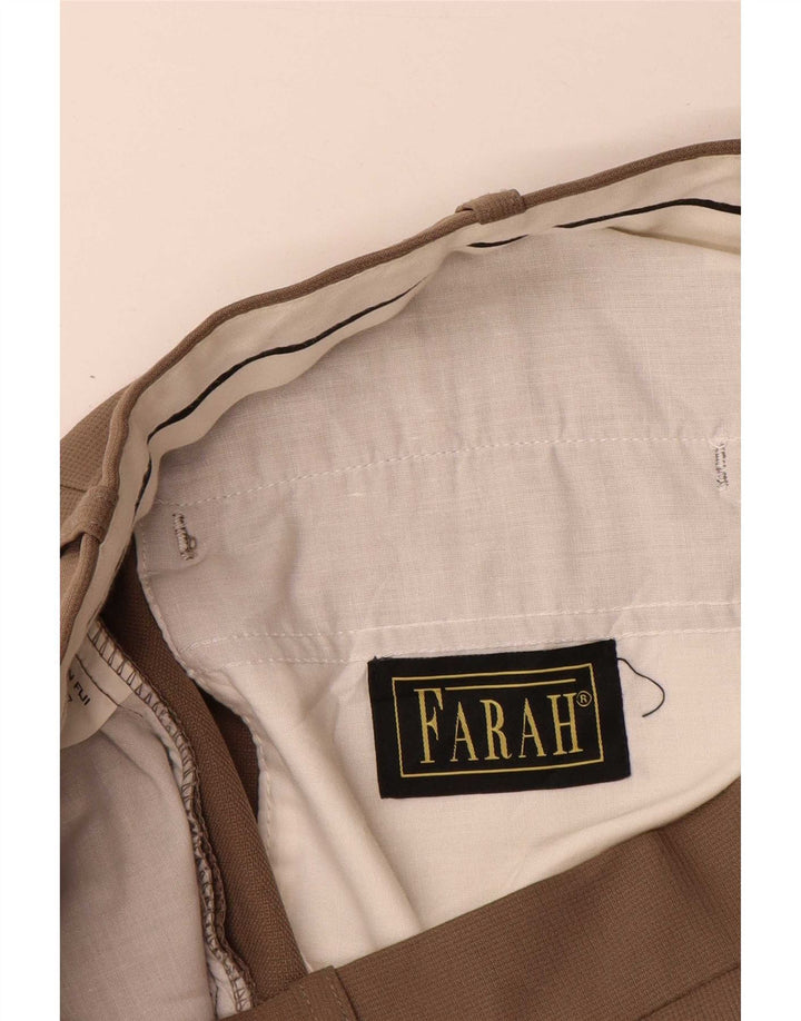 Pantaloni chino con pegging da uomo Farah W38 L31 poliestere beige
