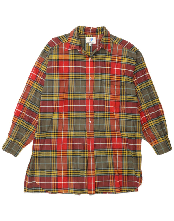 Blues Club Womens Flannel Shirt Dress EU 46 XL Multicoloured Plaid Cotton