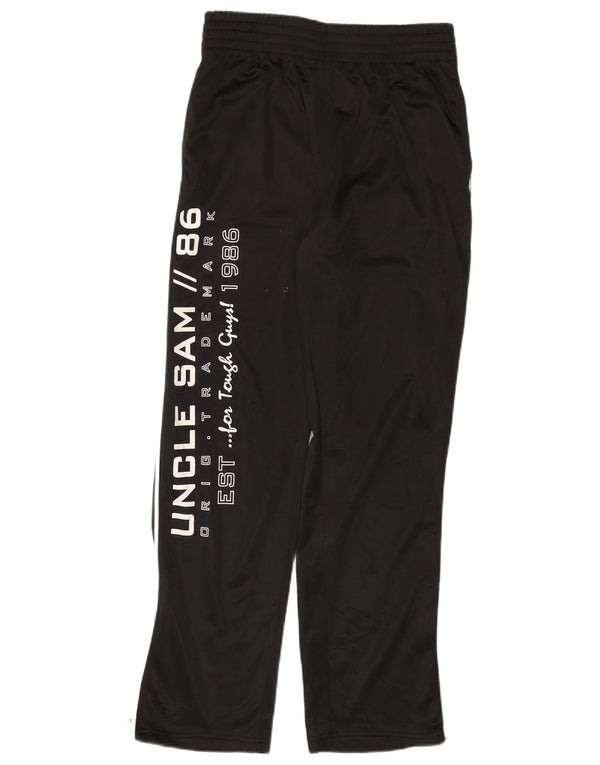 Uncle Sam Mens Graphic Tracksuit Trousers Medium Black Polyester