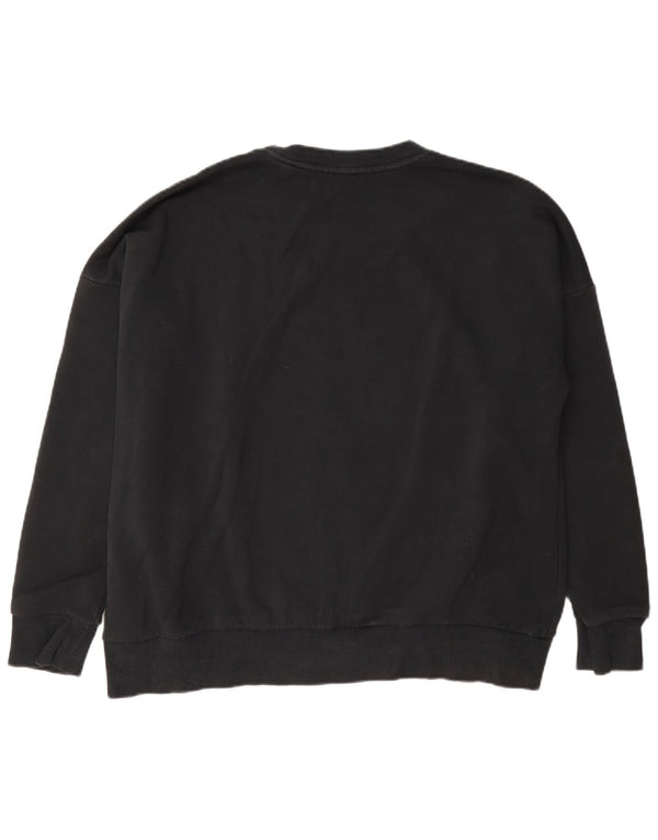 Adidas Dame Grafisk Sweatshirt Jumper UK 20/22 XL Sort Bomuld
