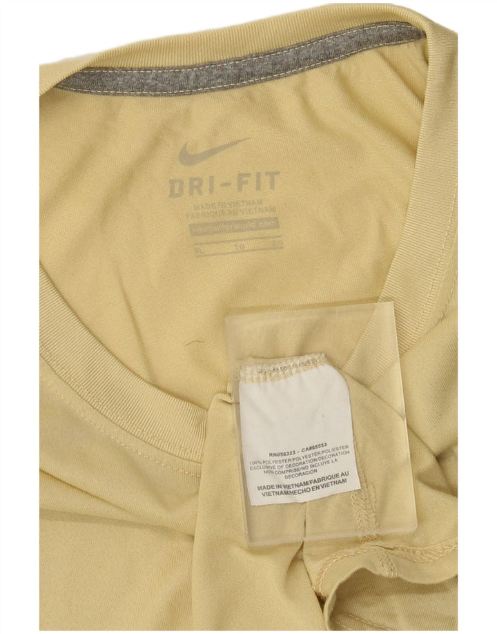 Top Nike Dri Fit da uomo a maniche lunghe XL giallo in poliestere