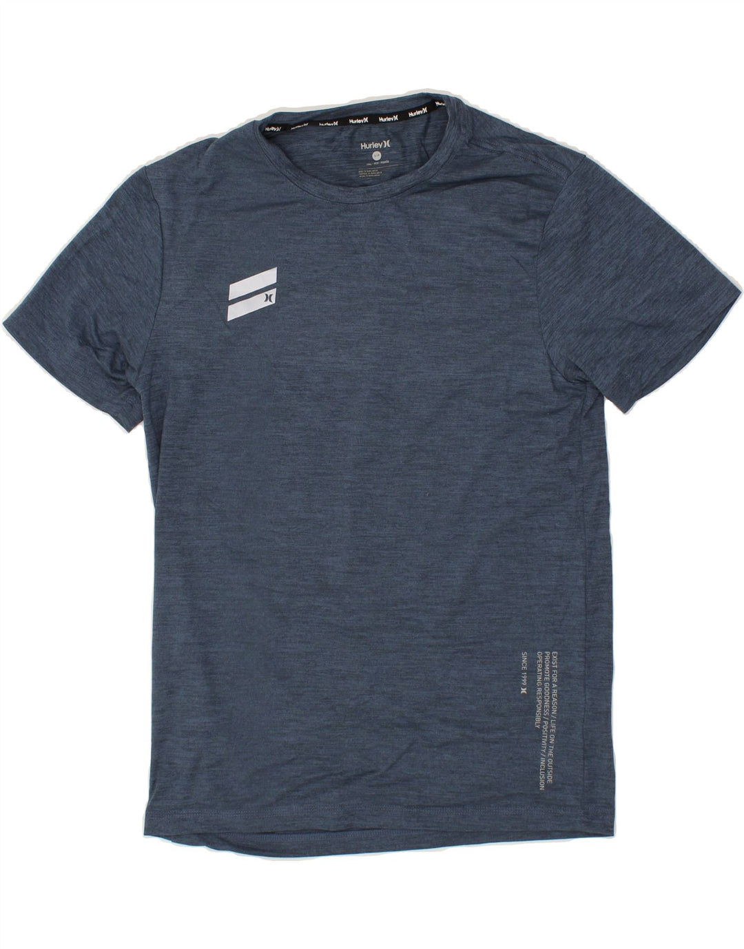 HURLEY Mens T-Shirt Top Small Navy Blue Polyester Vintage Hurley and Second-Hand Hurley from Messina Hembry 
