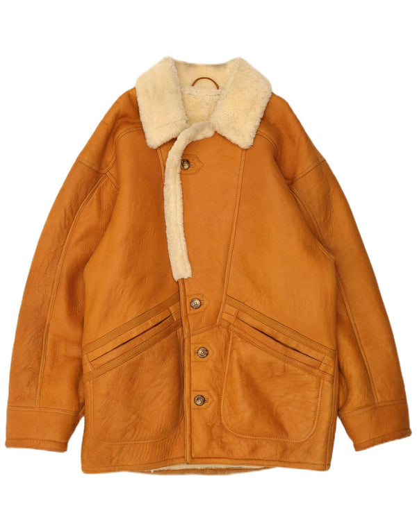 Vintage Herre Shearling Jacket IT 48 Medium Brun