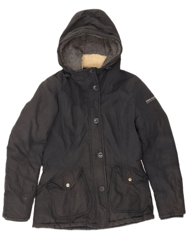 Woolrich Womens Hooded Windbreaker Jacket UK 10 Small Black