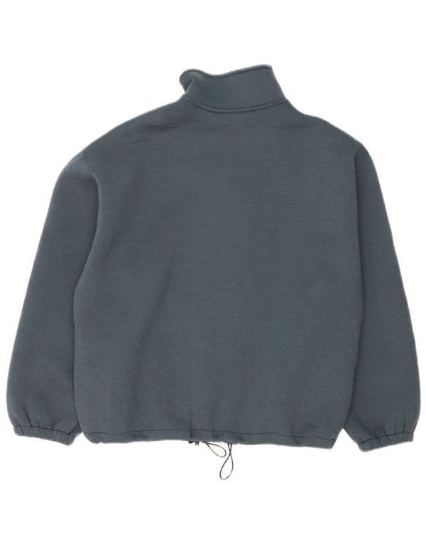 Zara Womens Oversized Tracksuit Top Jacket UK 10 Small Blue Polyester