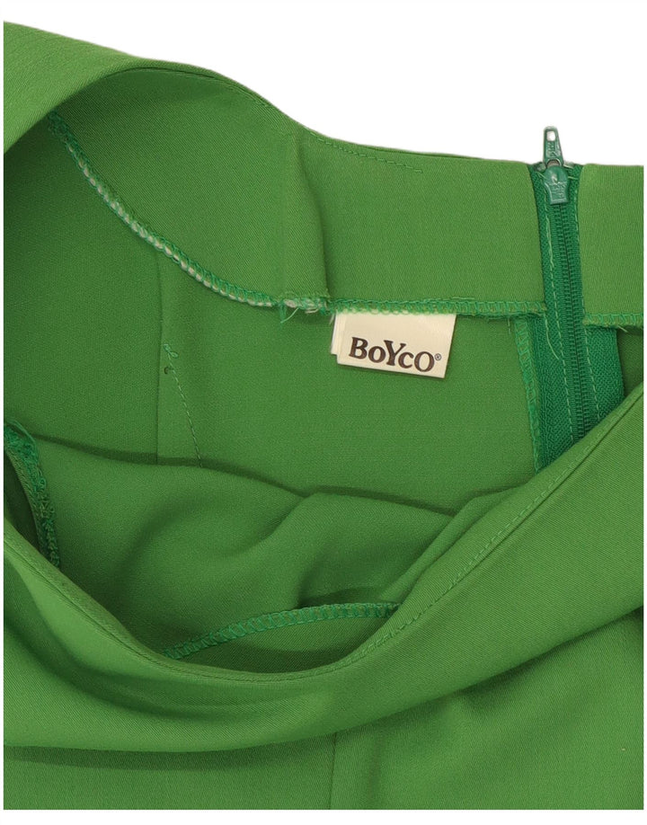Vintage Womens Sleeveless Sheath Dress UK 14 Medium Green Polyester