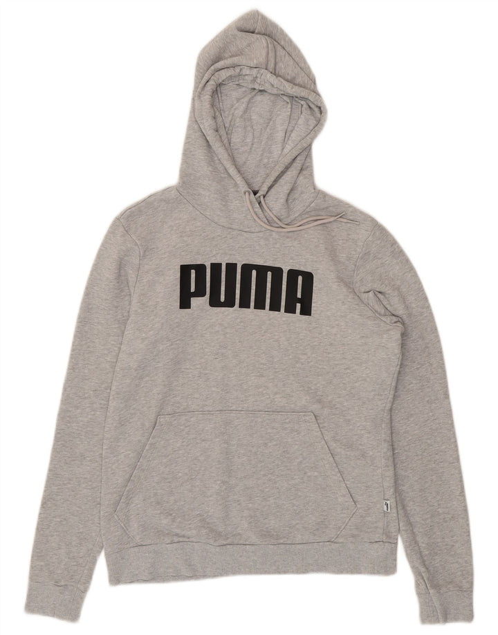 PUMA Womens Graphic Hoodie Jumper UK 12 Medium  Grey Polyester