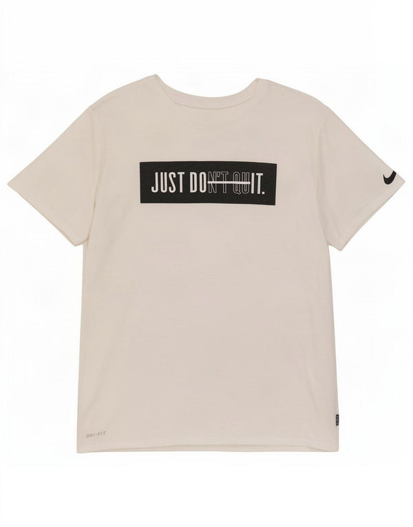 Nike Herre Athletic Cut Grafisk T-Shirt Top Medium White Polyester