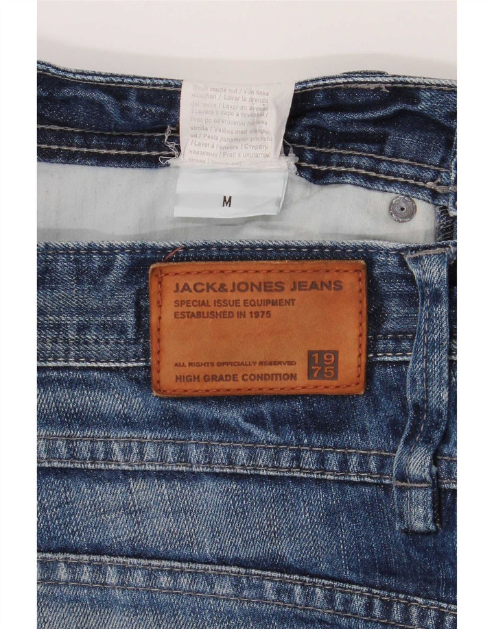 Jack & Jones Mens Distressed Denim Shorts Medium W32 Blue Cotton