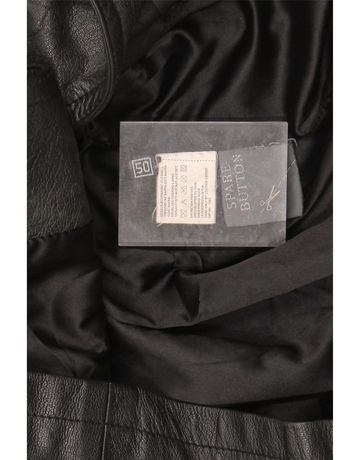 VINTAGE Womens Leather Jacket EU 50 2XL Black Leather Vintage Vintage and Second-Hand Vintage from Messina Hembry 