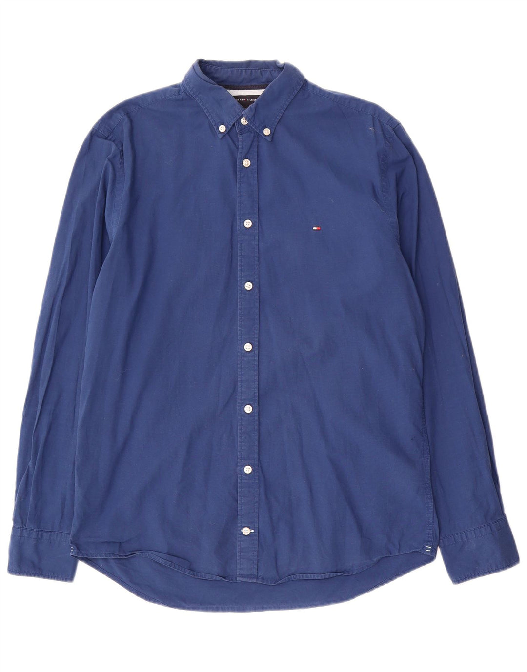 Tommy Hilfiger Mens Regular Fit Shirt Medium Blue Cotton