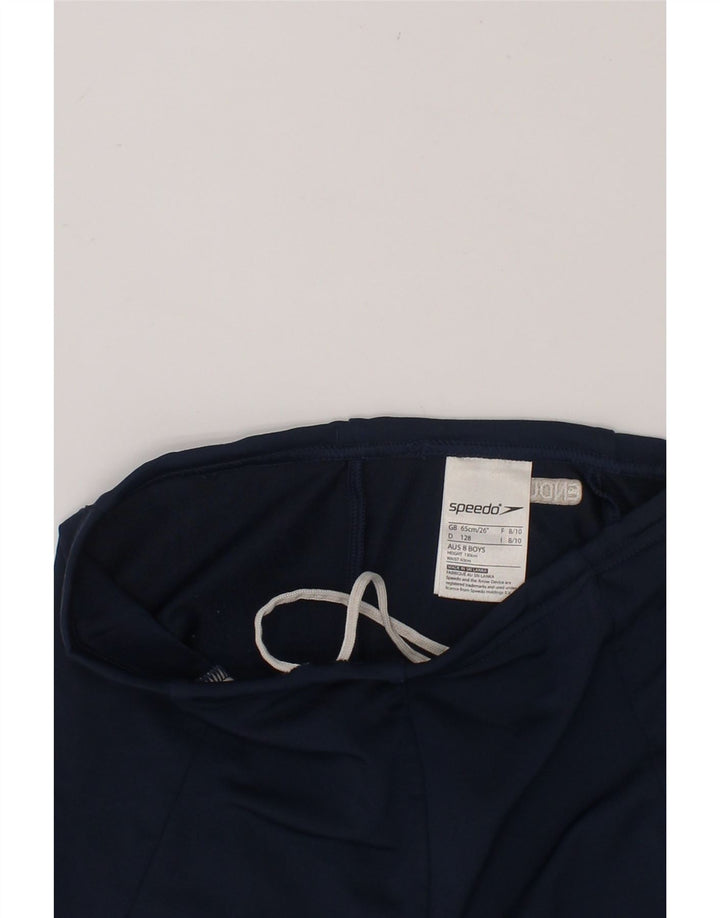 SPEEDO Boys Swimming Shorts 8-9 Years  Navy Blue Polyester Vintage Speedo and Second-Hand Speedo from Messina Hembry 