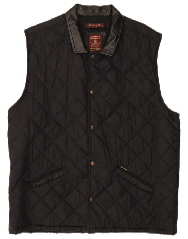 Cotton's Industries Herre Quiltet Gilet UK 38 Medium Black