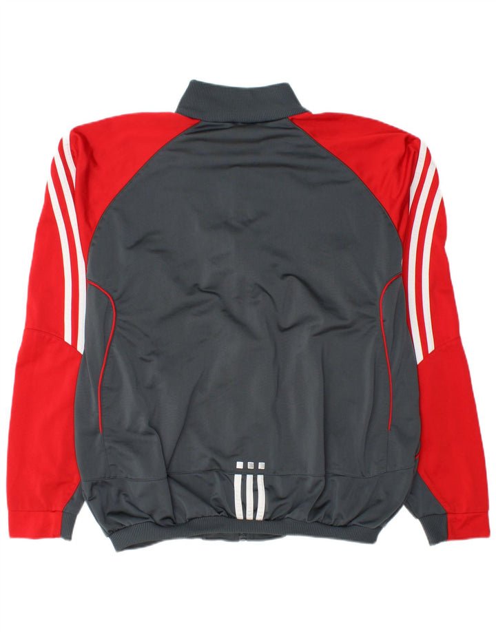 ADIDAS Træningsdragt til mænd, topjakke UK 44/46, stor grå farveblok polyester