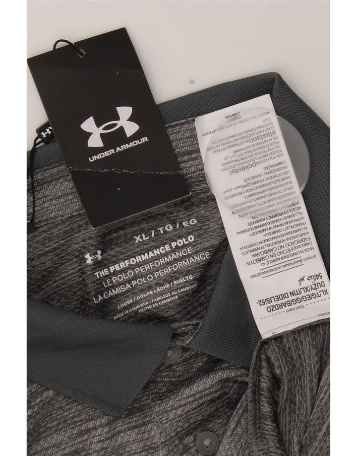 Under Armour Mens Polo Shirt XL Grey Flecked Polyester