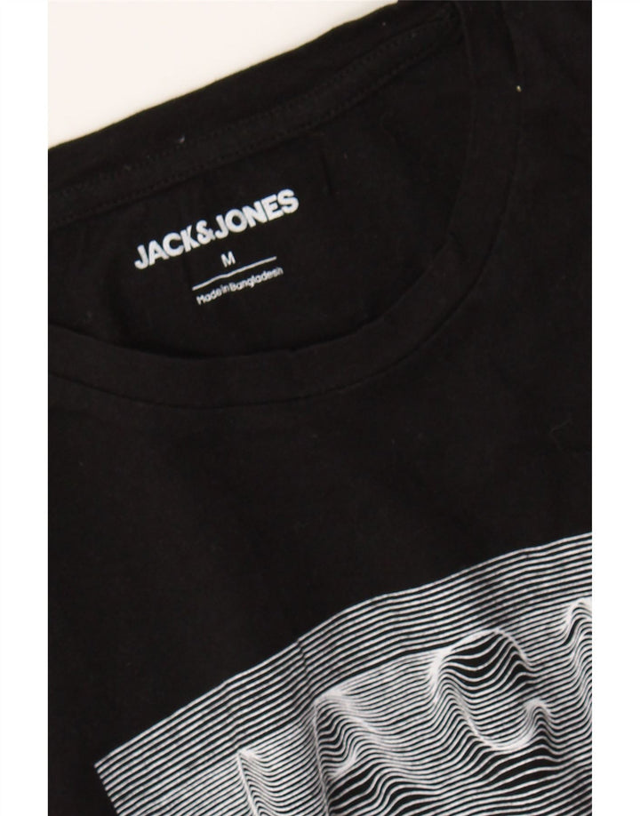JACK & JONES Mens Graphic T-Shirt Top Medium Black Cotton Vintage Jack & Jones and Second-Hand Jack & Jones from Messina Hembry 