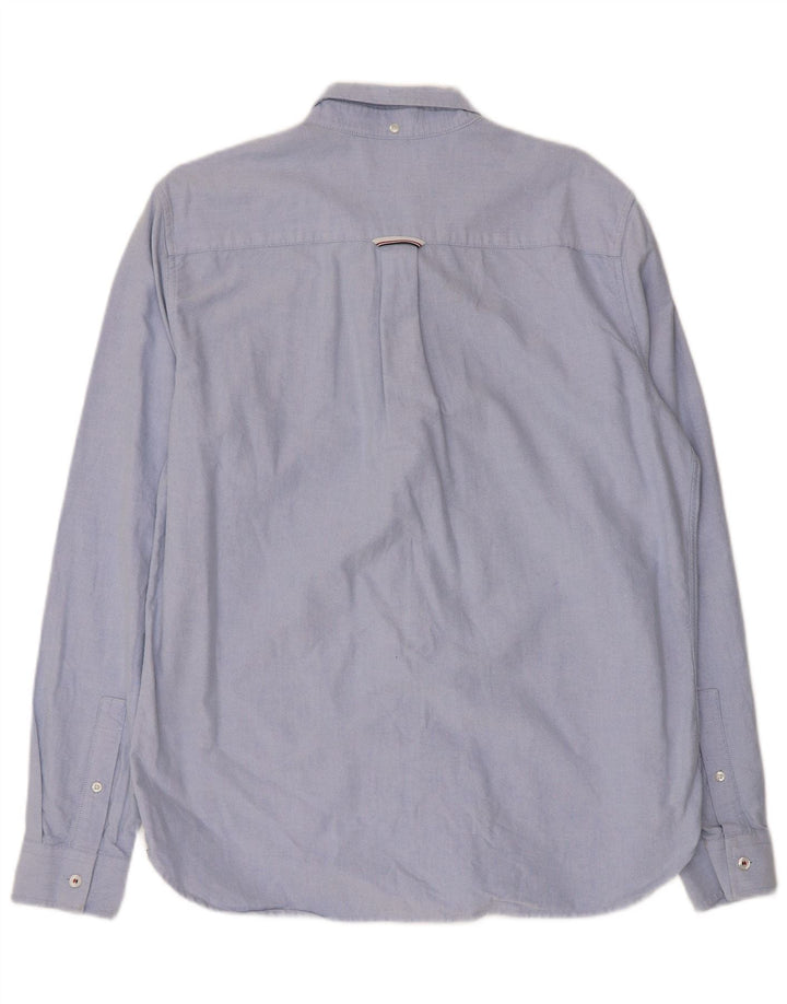 Fred Perry Mens Shirt Large Blue Cotton