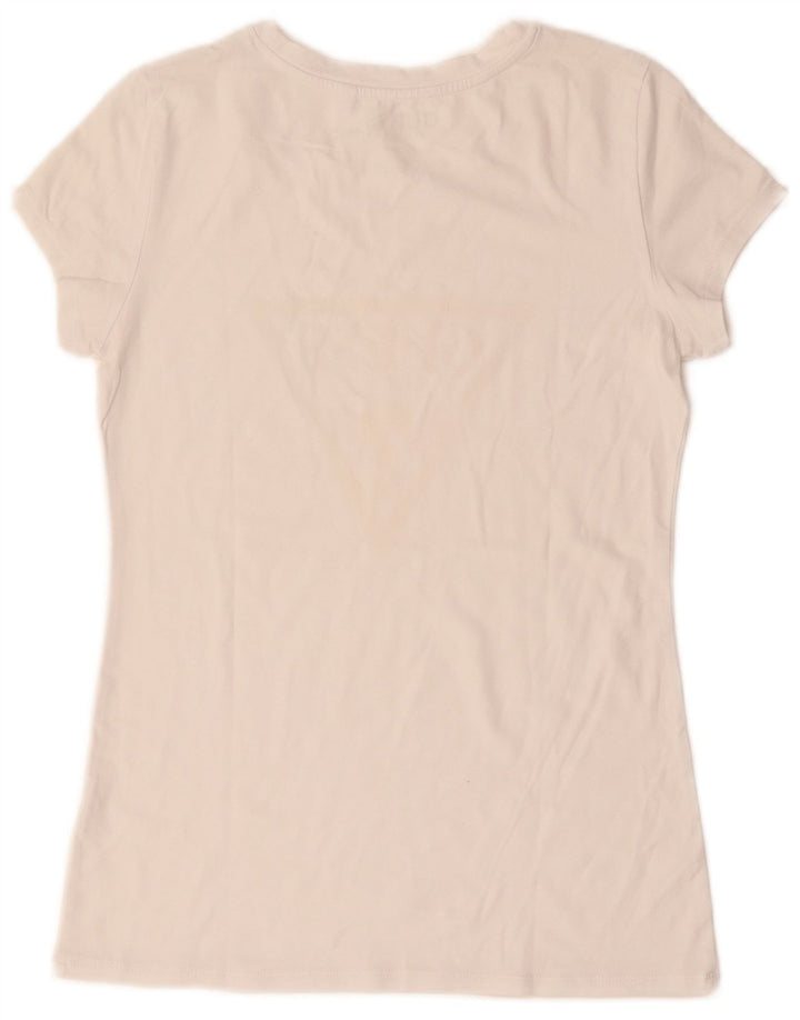 Guess Womens Graphic T-Shirt Top UK 12 Medium White