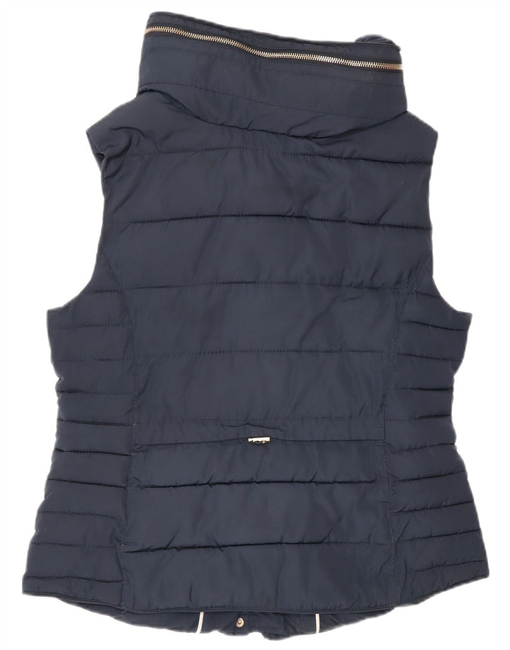 Monsoon Womens Polstret Gilet UK 14 Medium Navy Blue Polyester