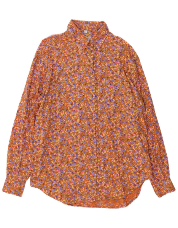 Vintage Womens Shirt UK 14 Medium Multicoloured Floral Viscose