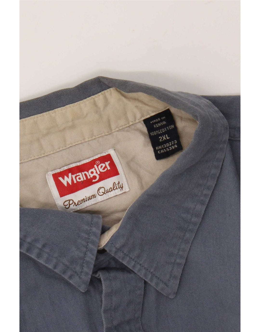 Wrangler Mens Shirt 2XL Blue Cotton