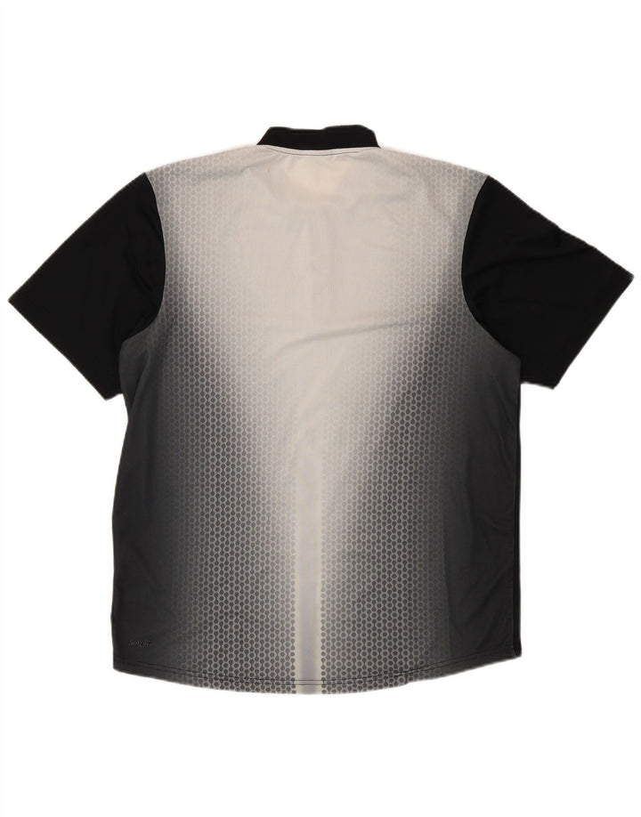 NIKE Mens Dri Fit T-Shirt Top UK 39/41 Medium Black Spotted Polyester