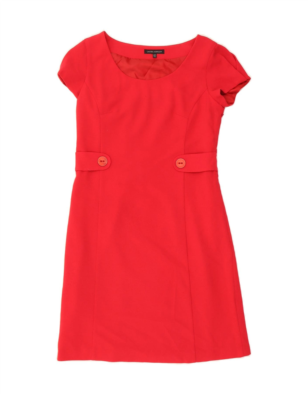 LAURA ASHLEY Womens Sheath Dress UK 10 Small Red Polyester Vintage Laura Ashley and Second-Hand Laura Ashley from Messina Hembry 