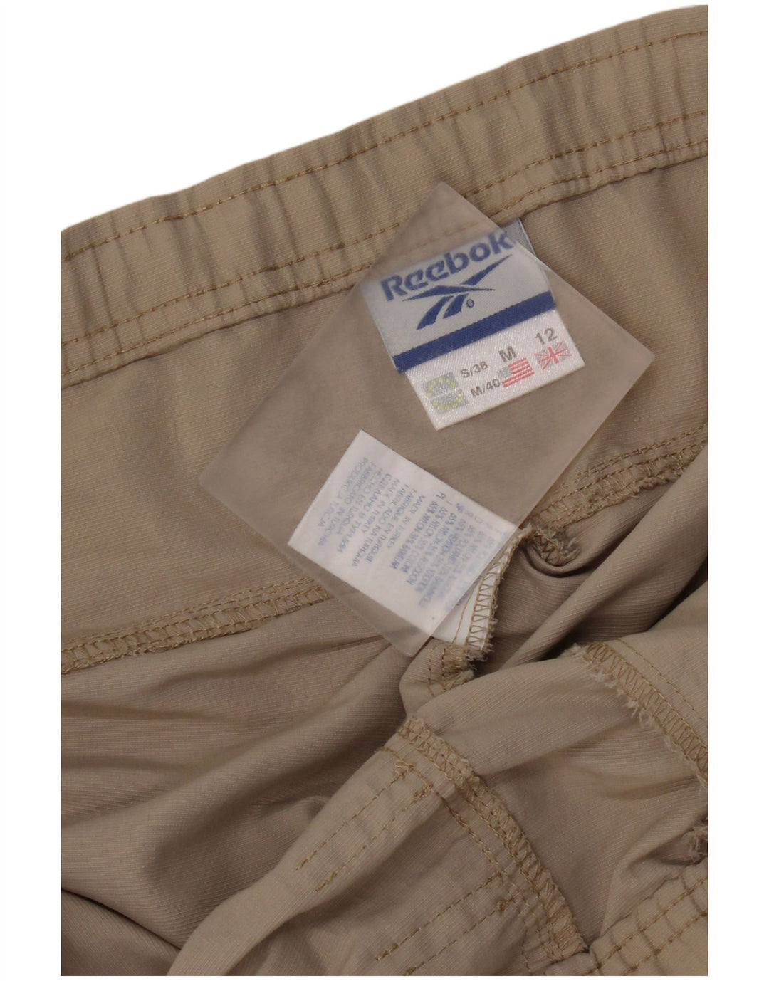 Reebok Dame Cargo Træningsdragt Bukser UK 12 Medium Beige Nylon
