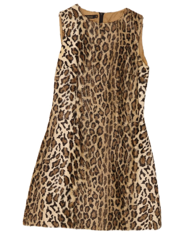 Γυναικείο φόρεμα με ψεύτικη γούνα L'altra Moda IT 40 Small Beimal print