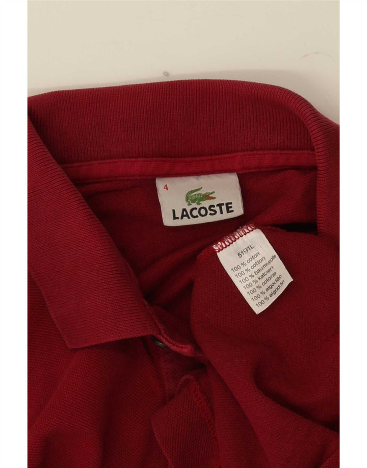 Lacoste Mens Polo Shirt Size 4 Medium Red Cotton