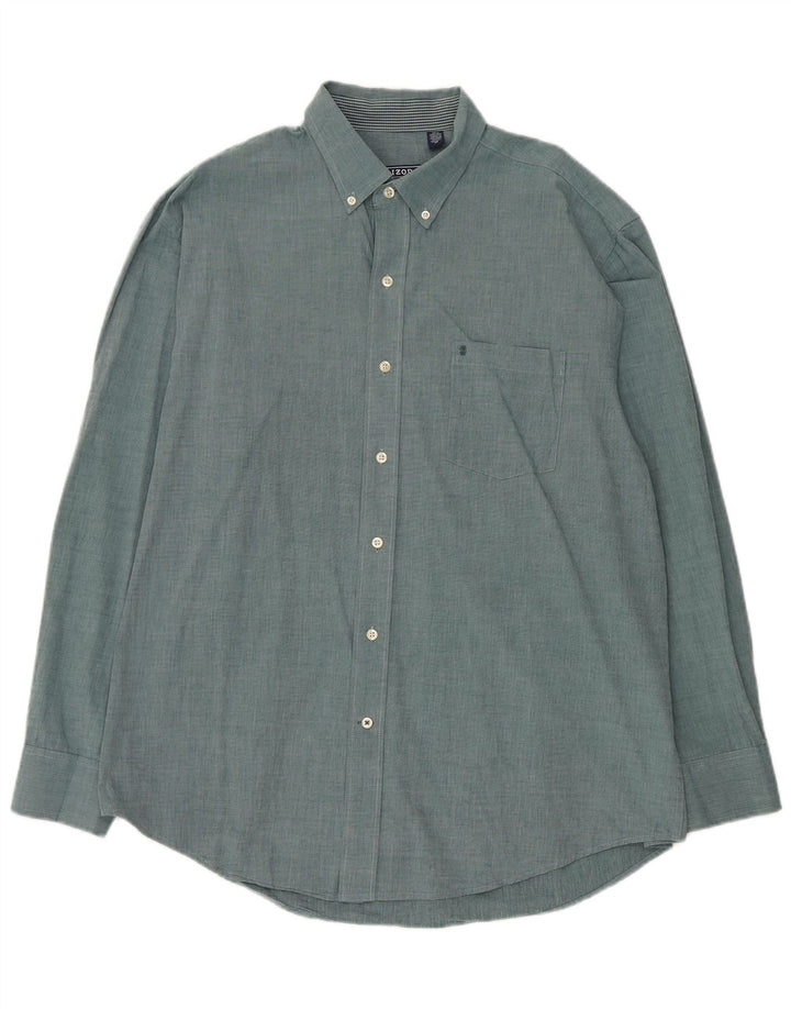 IZOD Mens Shirt XL Green Cotton