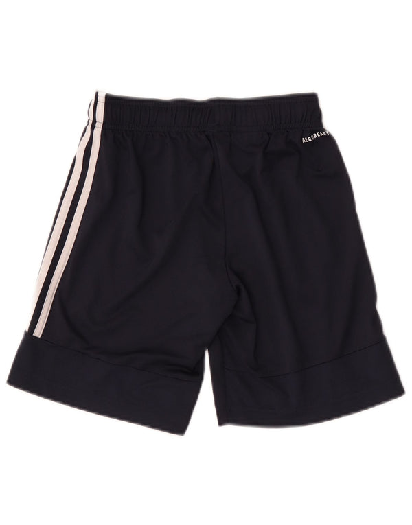 Pantaloncini sportivi Adidas Aeroready da ragazzo 9-10 anni in poliestere blu navy