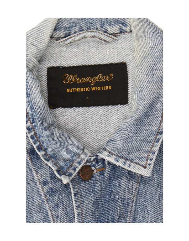 WRANGLER Mens Denim Jacket UK 40 Large Blue Cotton Vintage Wrangler and Second-Hand Wrangler from Messina Hembry 