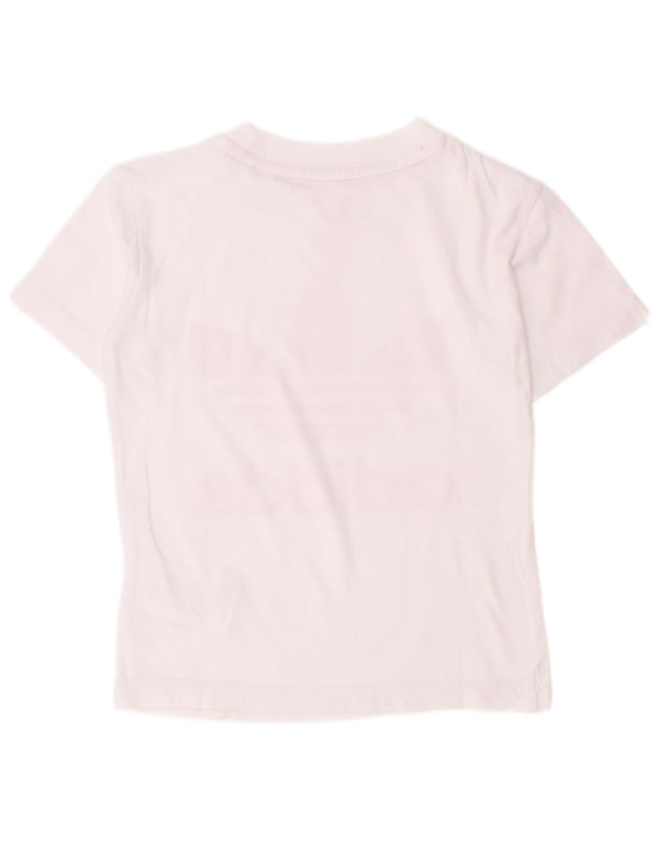 Adidas Girls Graphic T-Shirt Top 2-3 Years White Cotton