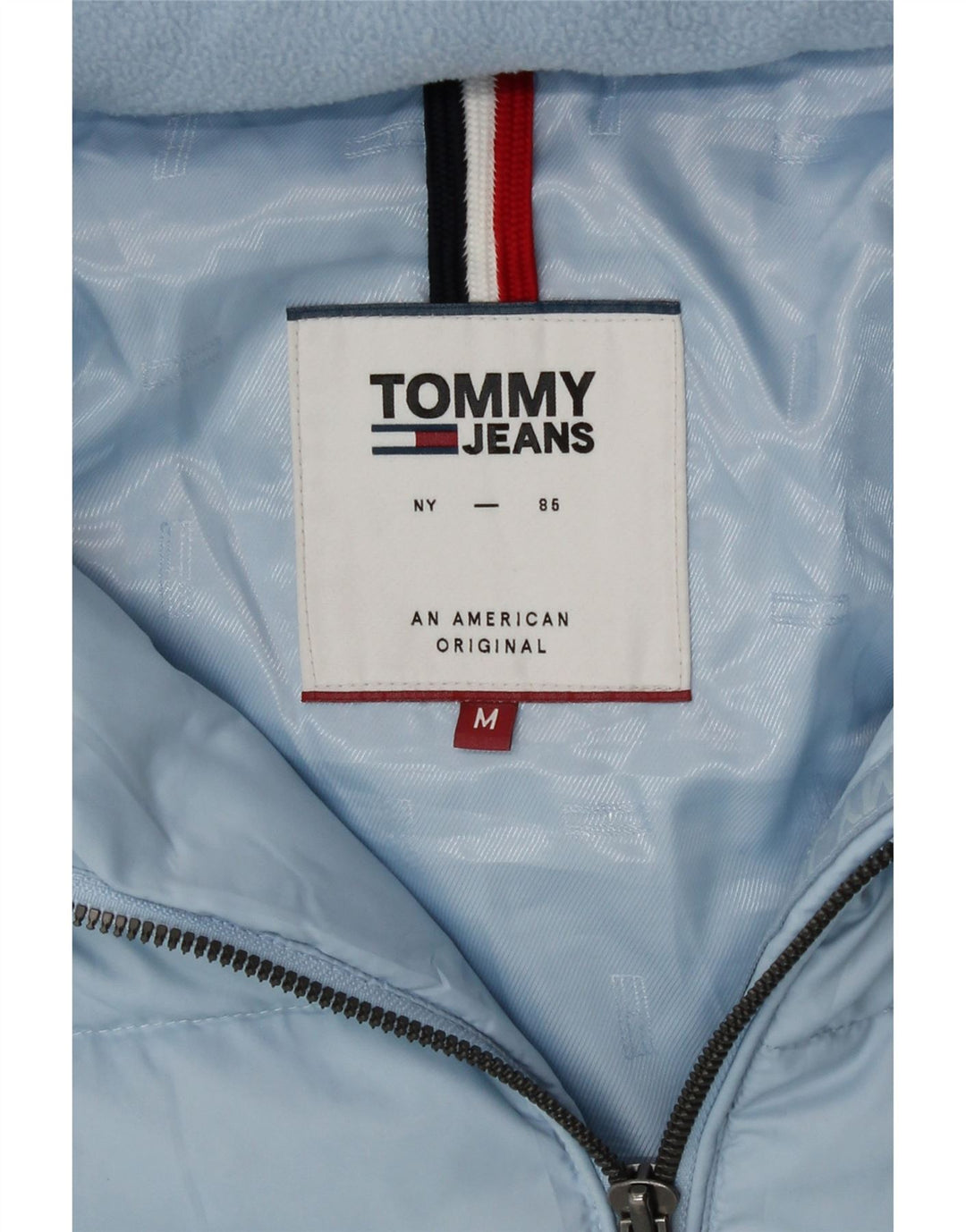 Tommy Hilfiger Womens Hooded Padded Jacket UK 14 Medium Blue Polyester