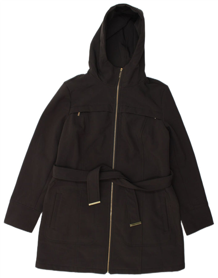 Michael Kors Womens Hooded Parka Jacket UK 16 Large Black Polyester
