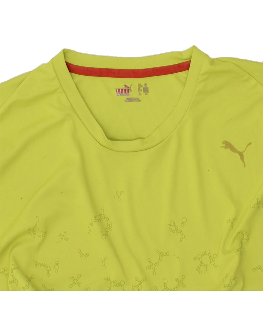 PUMA Mens Abstract Pattern Graphic T-Shirt Top Medium Green Polyester Vintage Puma and Second-Hand Puma from Messina Hembry 