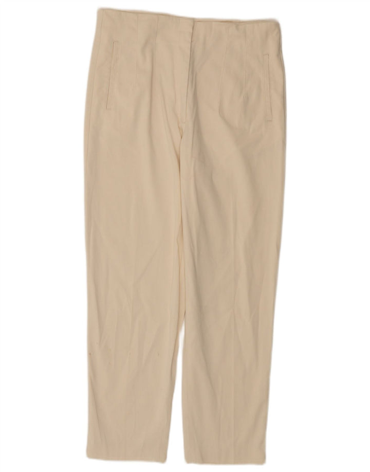 Massimo Dutti Dame Cropped Trousers EU 42 Large W30 L25 White