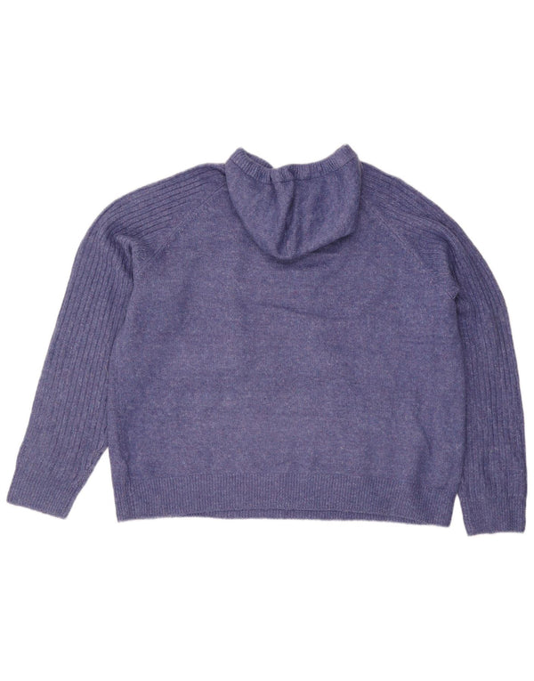 Marks & Spencer Womens Hooded Jumper Sweater UK 18 XL Purple Flecked