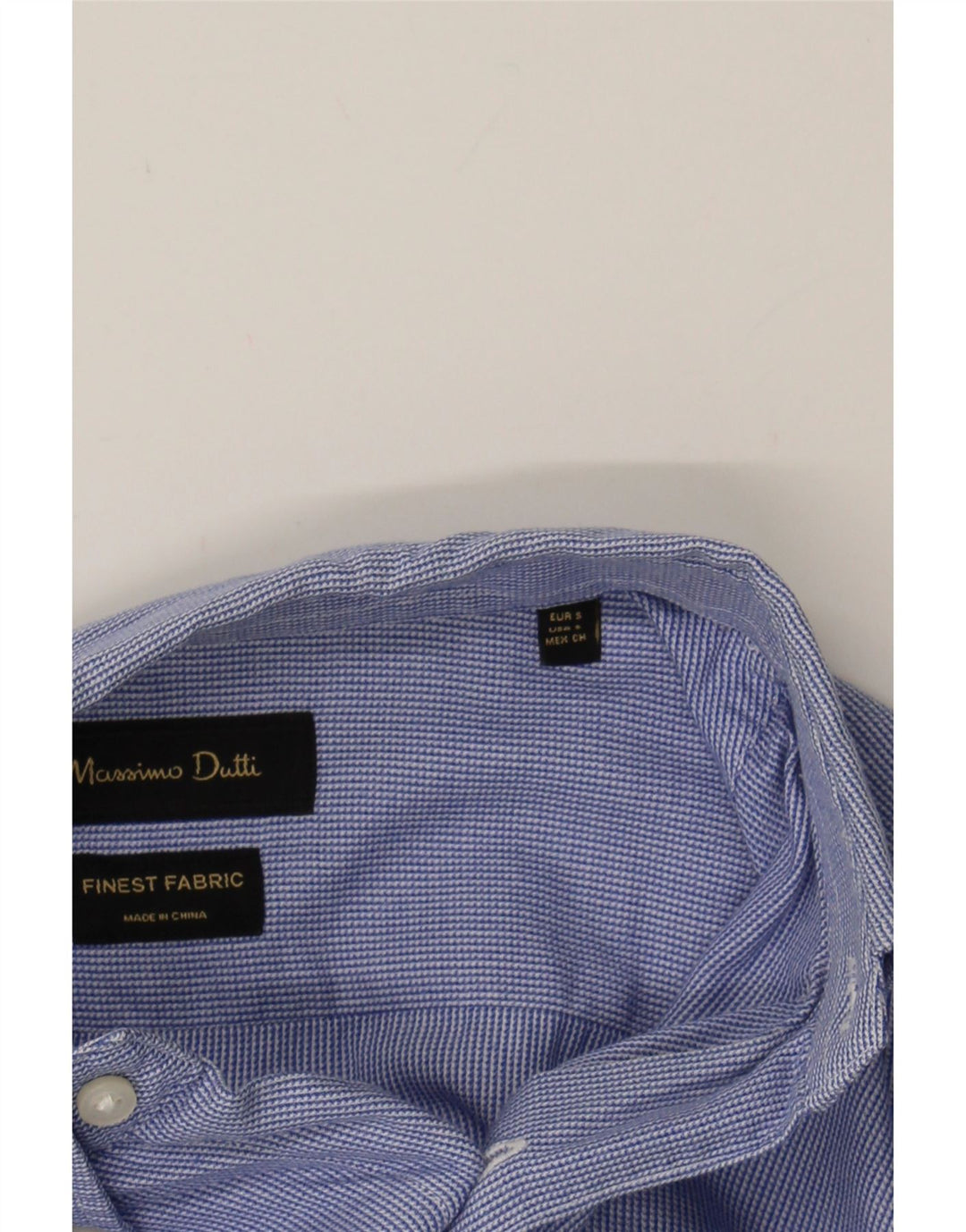 MASSIMO DUTTI Mens Shirt Small Blue Check Classic Vintage Massimo Dutti and Second-Hand Massimo Dutti from Messina Hembry 