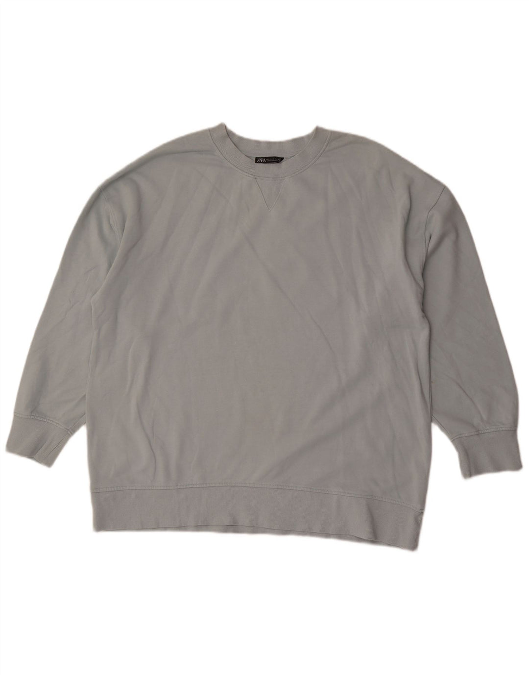 Zara Mens Sweatshirt Jumper Large Blue Cotton
