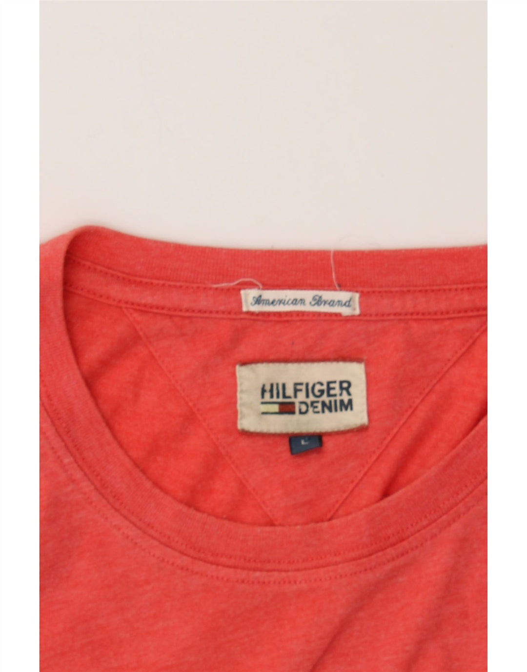 TOMMY HILFIGER Mens Graphic T-Shirt Top Medium Orange Cotton Vintage Tommy Hilfiger and Second-Hand Tommy Hilfiger from Messina Hembry 