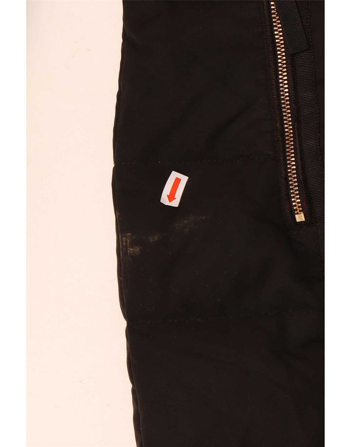 Zara Mujer Chaqueta Acolchada Con Capucha UK 10 Small Poliéster Negro