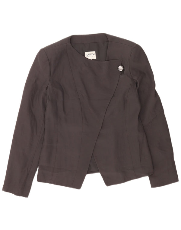 Armani Collezioni Dame 1 Knap Blazer Jakke IT 42 Medium Sort Acetat