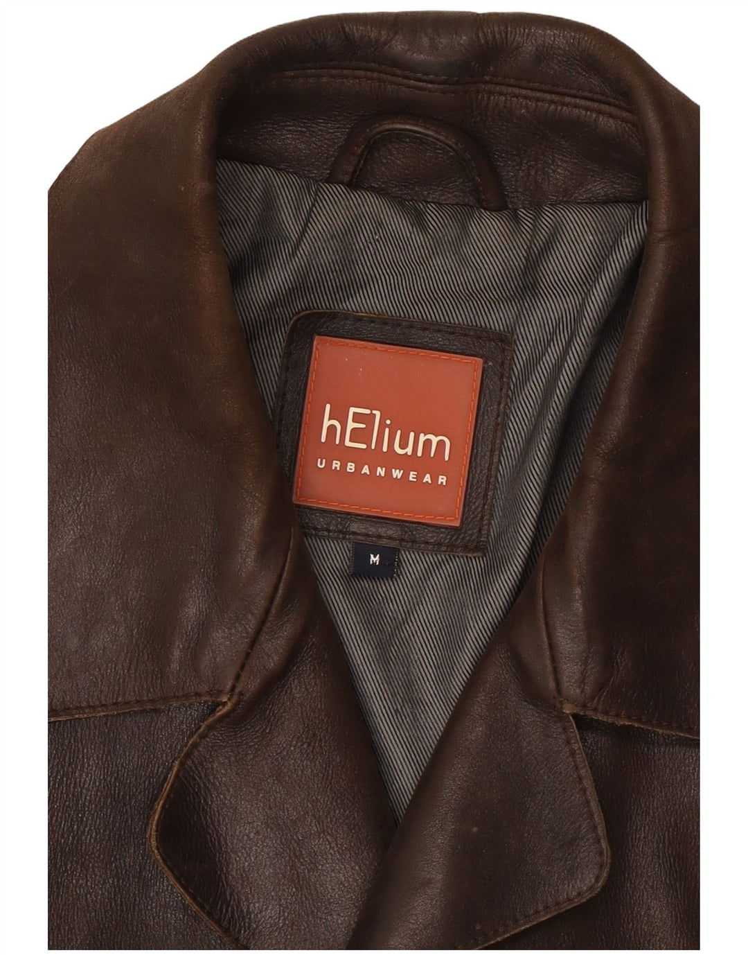 Helium Mens Leather Jacket UK 38 Medium Brown