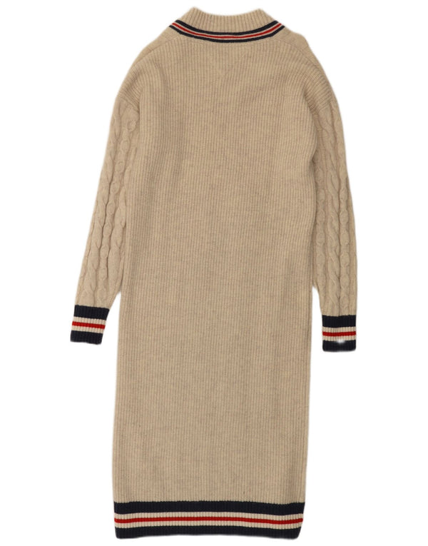 Tommy Hilfiger Rochie Jumper cu mânecă lungă pentru femei UK 10 Small White