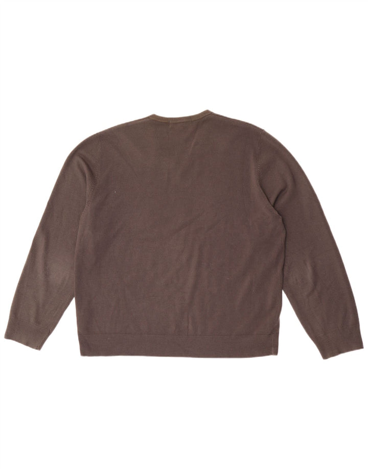 MARKS & SPENCER Herre V-hals sweater XL Grå Akryl