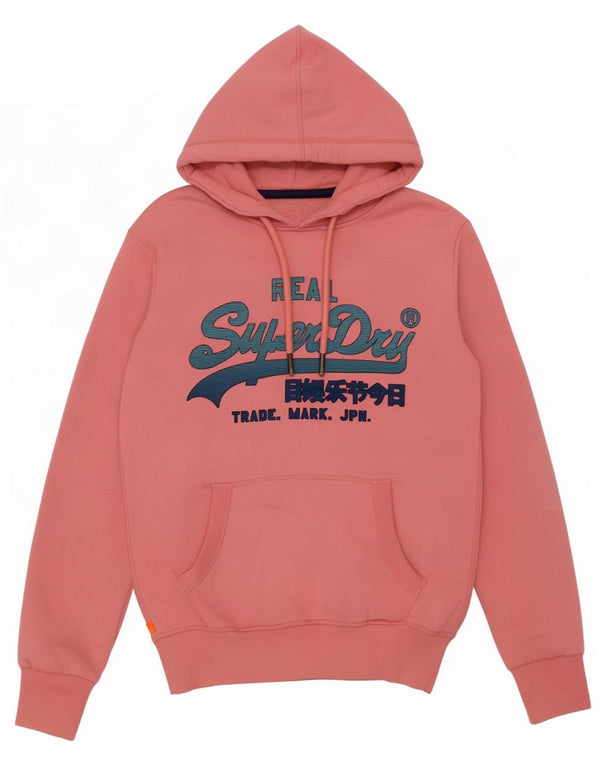 Superdry γυναικείο υπερμεγέθη γραφικό μπλουζάκι με κουκούλα UK 6 XS Ροζ βαμβακερό