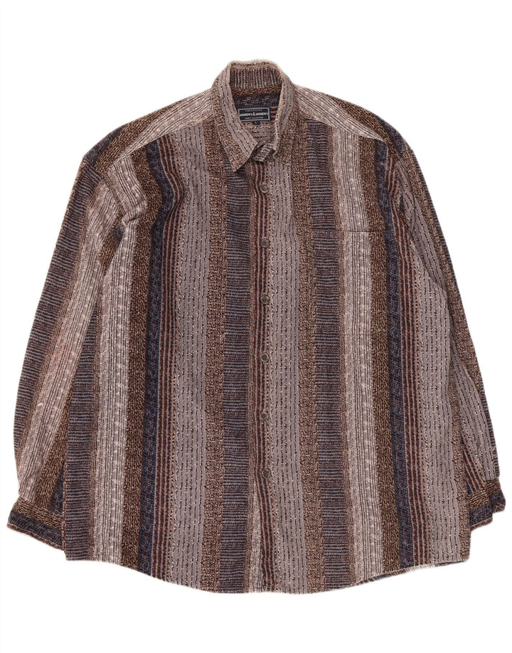 Vintage Mens Shirt Large Multicoloured Striped