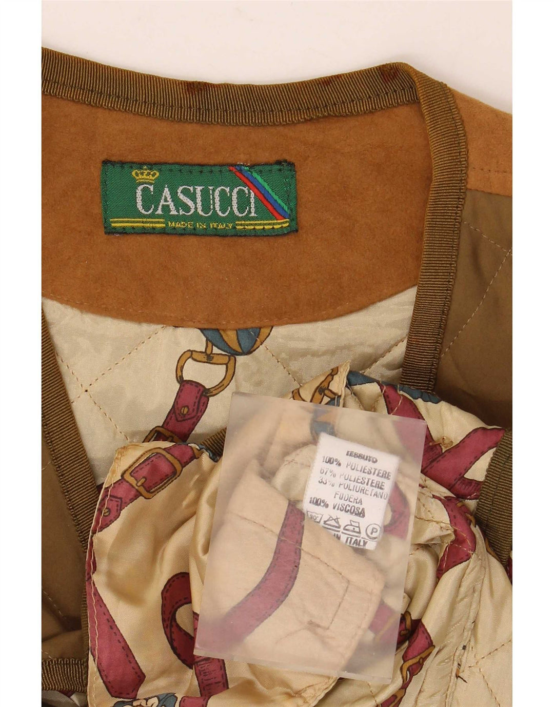Casucci Mens Quilted Gilet UK 36 Small Khaki Polyester